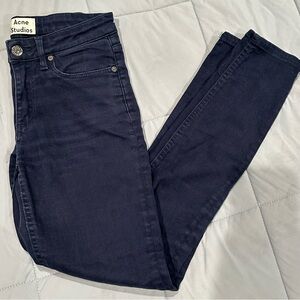 Acne Studios Dark Navy High-Rise Skinny Jeans